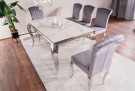 Houston spisebord - 200 cm - Hvit stein & Sølv understell thumbnail
