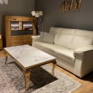 Houston sofabord - Hvit steinplate & Rustfritt stål - Gull  thumbnail