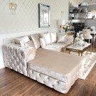 Lion sofabord - Hvit steinplate & Gull understell -130 cm thumbnail