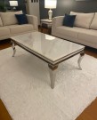 Houston sofabord - Hvit steinplate & Rustfritt stål - Sølv  thumbnail