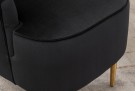 Queen stol -H 127 cm - Sort italiensk fløyel & Gull rustfritt stål ben thumbnail