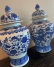 Glamour Urne/Vase - H 37 cm - Hvit og blå - Dragon thumbnail