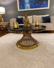 Milano sofabord - Sort stein plate & Gull rustfritt stål thumbnail