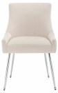 Vianne stol - Beige velour & Sølv rustfritt stål bein thumbnail