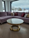 Milano sofabord -Hvit stein plate  & Gull rustfritt stål  thumbnail