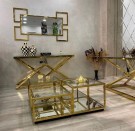 Emori sofabord - 4 deler - Gull rustfritt stål - Firkantet thumbnail