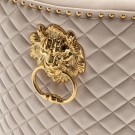 Mallorca stol – Beige velour & Gull rustfritt stål - Løvehode bak thumbnail