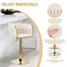 Las Vegas barstol - Svingbar- Beige italiensk fløyel & Gull rustfritt stål ben thumbnail