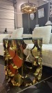 California sidebord- Sort glasstopp med gull understell thumbnail