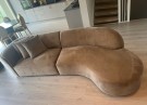 BAX SOFA - Khaki velour & Sort ben thumbnail