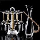 Crystalline vinglass m krystaller - 6 glasser inkl stativet - Gull  thumbnail