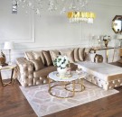 Oslo sofabord -2 stk Ø 80 og 60 cm - Ekte hvit marmorplate & Gull rustfritt stål  thumbnail