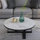 Manhattan sofabord  Hvit stein & Sort rustfritt stål understell thumbnail
