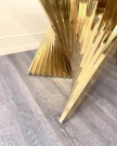 Beverly Hills spisebord - Sort steinplate & Gull rustfritt stål understell thumbnail