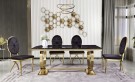 Ellington spisebord- L 200 cm- Sort marmor plate & gull understell thumbnail