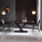 Bergen spisebord - 200 cm - Sort stein& Sort understell i rustfritt stål thumbnail