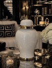 Glamour Urne/Vase- Beige & gull -H 47 cm thumbnail