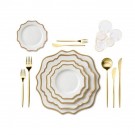 San Antonio middagstallerken-M kant i 24 karat gull- hvit med gullkant- Ø 26 cm thumbnail