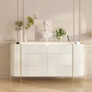 Barcelona skjenk - Beige treverk & Gull rustfritt stål  thumbnail