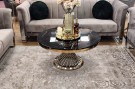 Milano sofabord - Ekte sort marmorplate & Sølv rustfritt stål thumbnail
