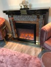 Livonia elektrisk peis i speilglass - Kobber m flammeeffekt W750-1500- M fjernkontroll thumbnail