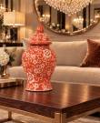 Ember vase/urne - Orange & Hvit - H 65 cm thumbnail