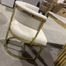 New York stol - Lys beige boucle & Gull rustfritt stål thumbnail