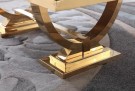 Ellington spisebord- L 160 cm- Hvit marmor plate & gull understell thumbnail
