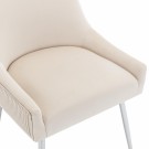 Vianne stol - Beige velour & Sølv rustfritt stål bein thumbnail