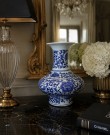 Glamour vase - H 27 cm - Hvit og blå - Flower thumbnail