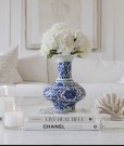 Glamour vase - H 27 cm - Hvit og blå - Flower thumbnail