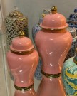 Glamour Urne/Vase- Rosa & gull -H 37 cm thumbnail