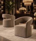 Las Vegas stol - Taupe velour  thumbnail