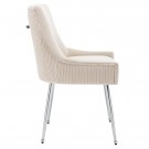 Vianne stol - Beige velour & Sølv rustfritt stål bein thumbnail