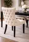 Manhattan spisestol- Lys beige velour- Sort ben thumbnail