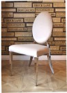Phoenix stol i hvit syntetisk skinn & Sølv rustfritt ben thumbnail