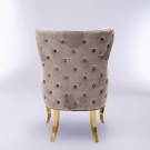 Roma lenestol - Taupe velour & Gull rustfritt stål thumbnail