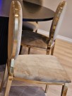 Phoenix stol - Honning italiensk fløyel & Gull rustfritt stål ben thumbnail