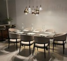 Copenhagen stol - Krem linen stoff - Sort treverk thumbnail