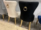 Paris stol - Sort italiensk fløyel & Gull rustfritt stål ben thumbnail