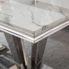Kingston spisebord-L 200 cm- Hvit stein & Sølv understell thumbnail
