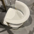 New York stol - Lys beige boucle & Gull rustfritt stål thumbnail