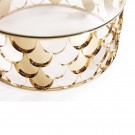 California sofabord- Glasstopp (herdet glass) med gull understell thumbnail