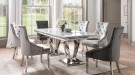 Miami spisebord-L 200 cm- Hvit EKTE marmor topplate & sølv understell thumbnail