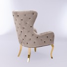 Roma lenestol - Taupe velour & Gull rustfritt stål thumbnail