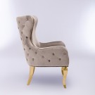Roma lenestol - Taupe velour & Gull rustfritt stål thumbnail
