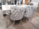 Houston spisebord - 180 cm - Hvit stein & Sølv understell thumbnail