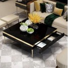 Medusa sofabord - Sort & gull rustfritt stål - L 130 cm  thumbnail