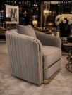 Chloe Sofagruppe 3+2+1 Seters – Grå velour &  Gold Rustfritt Stål thumbnail