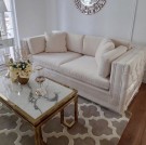 Lion sofabord - Hvit marmor & Gull understell -130 cm thumbnail